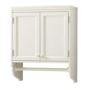 Martha Stewart Living 30 in. H x 24 in. W Laundry Storage Wall Mounted Cabinet with Clothing Rod in Picket Fence 1635700410