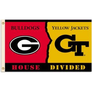 BSI Products NCAA 3 ft. x 5 ft. Georgia/GA Tech Rivalry House Divided Flag 95749