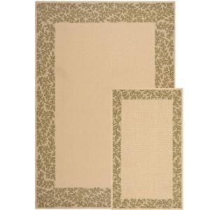 Indoor and Outdoor Bundle Natural and Green 6 ft.6 in. x 9 ft.6 in. Rug Set CY06816 14 SET2