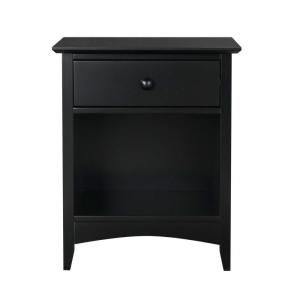Home Decorators Collection Hawthorne 20.5 in. W Black 1 Drawer Nightstand 2047800210