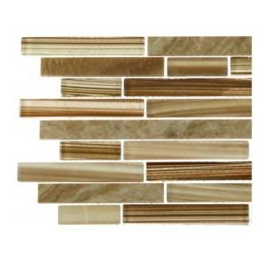 Splashback Tile Temple Latte Foam Marble and Glass Tiles   6 in. x 6 in. x 8 mm Floor and Wall Tile Sample (1 sq. ft.) R3B6