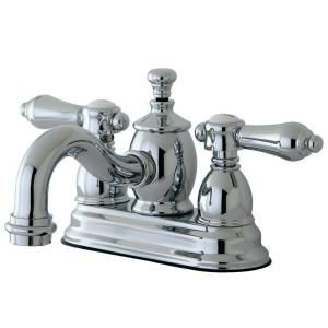 Kingston Brass Victorian 4 in. Centerset 2 Handle Mid Arc Bathroom Faucet in Polished Chrome HKS7101BAL