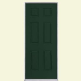 Masonite 6 Panel Painted Smooth Fiberglass Entry Door with No Brickmold 37000