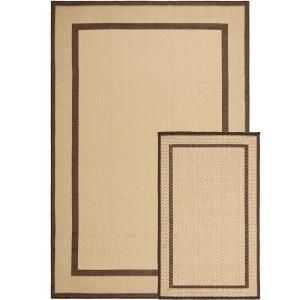 Indoor and Outdoor Bundle Natural and Chocolate 6 ft.6 in. x 9 ft.6 in. Rug Set CY06822 402 SET2