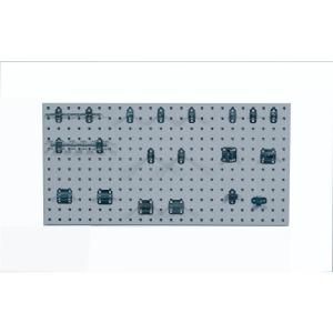 Triton Products 3/8 in. White Steel Square Hole Pegboards with 18 Pieces LocHook Assortment LB18 1WH Kit