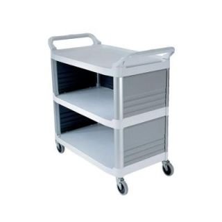 Rubbermaid Commercial Products Xtra Utility Cart with Enclosed End Panels and Sidein Off White FG409300 OWHT