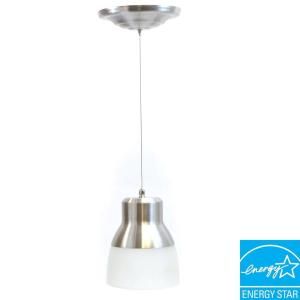 Its Exciting Lighting Ceiling Mount Brushed Nickel Battery Operated 24 LED Pendant with Frosted Glass Shade 002778
