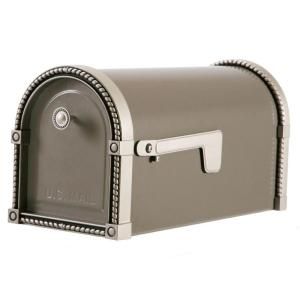 Gibraltar Mailboxes Yorkshire Steel Post Mount Mailbox in Light Bronze DISCONTINUED YM11NL01