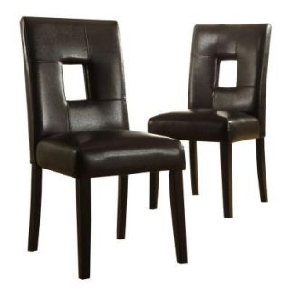 HomeSullivan Black Vinyl Side Chairs with Cut Out Center Back (Set of 2) DISCONTINUED 403270 S1BK[2PC]