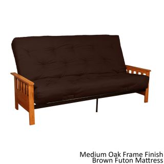 Epicfurnishings Providence Queen Mission style Frame/twill Splendor Mattress Futon Set Brown Size Queen