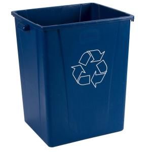 Carlisle Centurian 50 gal. Blue Recycling Container with Recycling Logo Imprint 343950REC14