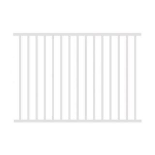 Allure Aluminum 48 in. x 72 in. Aluminum White Unassembled Metropolitan Style Single 2 Rail Fence Panel 482EWH1