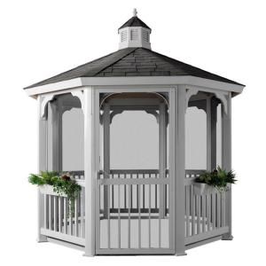 HomePlace Structures 10 ft. Octagon Vinyl Gazebo with Screens No Floor SV10WS