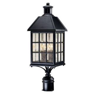 Illumine 4 Light Flat Black Post Lantern with Clear Seeded Glass CLI SH202851621