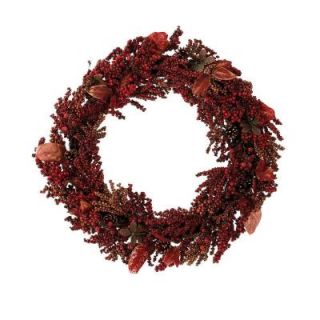 Home Decorators Collection 31 in. W Grapevine and Berries Wreath DISCONTINUED 1693210110