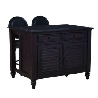 Home Styles Wood Kitchen Island in Espresso Finish with 2 Stool 5542 948