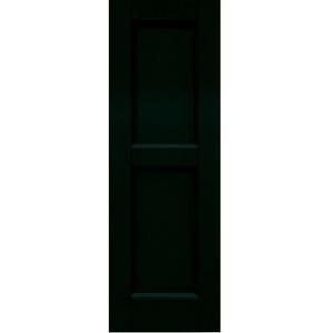 Winworks Wood Composite 12 in. x 36 in. Contemporary Flat Panel Shutters Pair #654 Rookwood Shutter Green 61236654