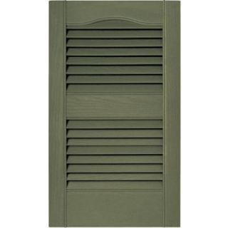 Builders Edge 15 in. x 25 in. Louvered Shutters Pair in #282 Colonial Green 010140025282