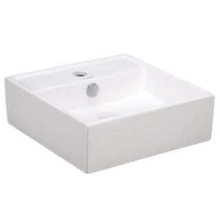 Elanti Wall Mounted Square Bathroom Sink in White EC9868