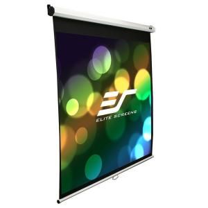 Elite Screens 119 in. Manual Projection Screen with White Case M119XWS1
