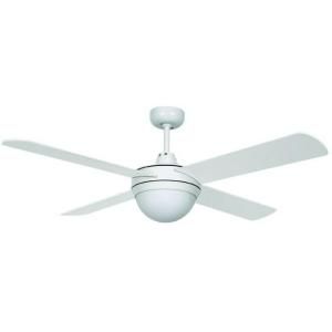 Hampton Bay Futura Eco 52 in. White Downrod Ceiling Fan with 4 Reversible Plywood Blades and Single Glass 141230