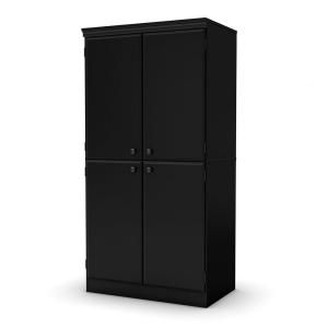 South Shore Furniture Freeport Storage Cabinet in Pure Black 7270971