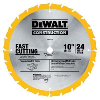 DEWALT Construction 10 in. 24T Thin Kerf Table Saw Blade DW3112
