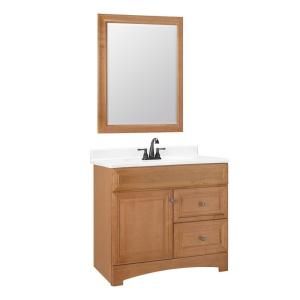 American Classics Cambria 36 in. W x 21 in. D Vanity Cabinet with Mirror in Harvest CM36 HR
