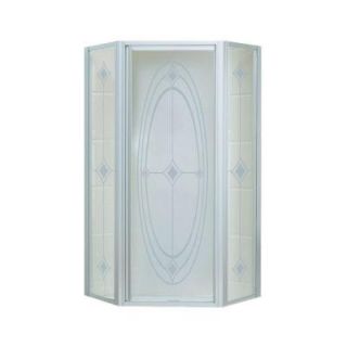 Sterling Plumbing Intrigue 36 1/8 in. x 72 in. Neo angle Shower Door in Silver with Ellipse Glass Pattern SP2277A 38S