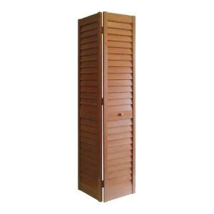 Wood Classics 3 in. Louver Golden Oak Composite Interior Bi fold Closet Door 7203680800