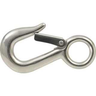 The Hillman Group 3/4 in. x 3 13/16 in. Stainless Steel Round Fixed Eye Snap Hook (3 Pack) 853315