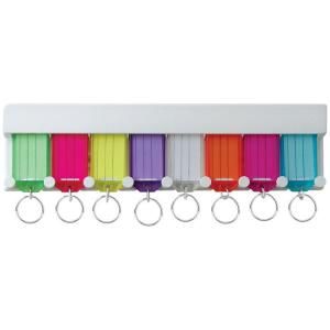Lucky Line Products 8 Identification Key Tags with Plastic Key Tag Rack 60580