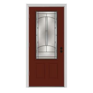 JELD WEN Idlewild 3/4 Lite Painted Steel Entry Door with Brickmould THDJW166700475