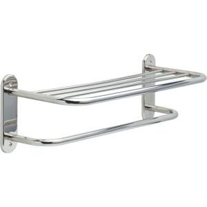 Delta 24 in. Towel Shelf with Bar in Bright Stainless Steel 43624 ST