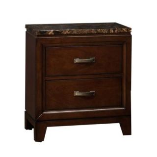 HomeSullivan 2 Drawers Nightstand with Paper Marbled Top 402112 4
