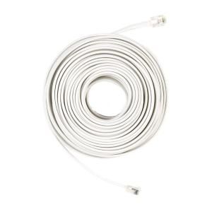 CE TECH 50 ft. Telephone Line Cord   White 50FT LINE CORD  4C WH