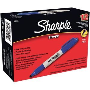 Sharpie Blue Super Permanent Marker (Box of 12) 33003