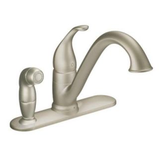 MOEN Camerist 1 Handle Low Arc Kitchen Faucet with Side Spray in Deck Plate in Classic Stainless 7835CSL