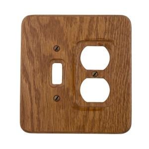 Amerelle Heritage 1 Toggle 1 Duplex Wall Plate   Red Oak 190TD