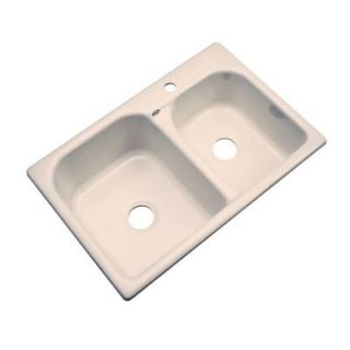 Thermocast Cambridge Drop in Acrylic 33x22x10.5 in. 1 Hole Double Bowl Kitchen Sink in Peach Bisque 45107