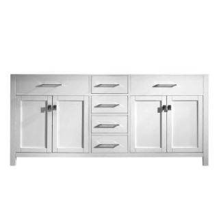 Virtu USA Caroline 72 in. W x 22 in. D x 34 in. H Bathroom Vanity Cabinet Only in White MD 2072 CAB WH