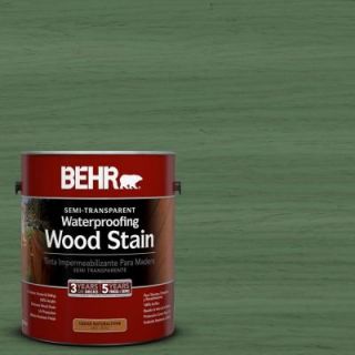 BEHR 1 gal. #ST 126 Woodland Green Semi Transparent Waterproofing Wood Stain 307701
