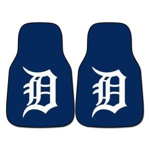 FANMATS Detroit Tigers 18 in. x 27 in. 2 Piece Carpeted Car Mat Set 6379