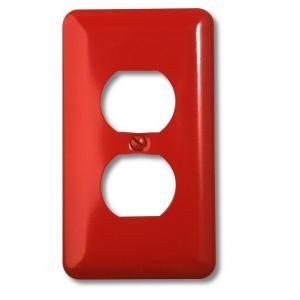 Amerelle Steel 1 Duplex Wall Plate   Red DISCONTINUED 935DR