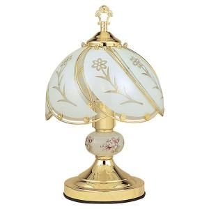 ORE International 14.25 in. Floral Gold Touch Lamp K313