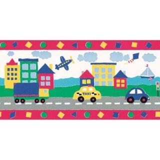 The Wallpaper Company 10.2 in. x 15 ft. Red Transportation Border WC1285254