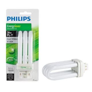 Philips 26 Watt Cool White (4100K) CFLni 4 Pin GX24q 3 CFL Light Bulb 418608