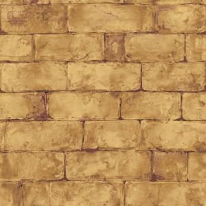 The Wallpaper Company 8 in. x 10 in. Brown Earth Tone Brick Wallpaper Sample WC1282421S
