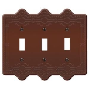 Creative Accents Steel 3 Toggle Wall Plate   Rust 9RRT103