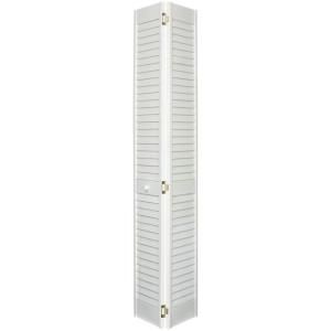 Home Fashion Technologies 2 in. Louver/Louver Primed Solid Wood Interior Bifold Closet Door 1202480200
